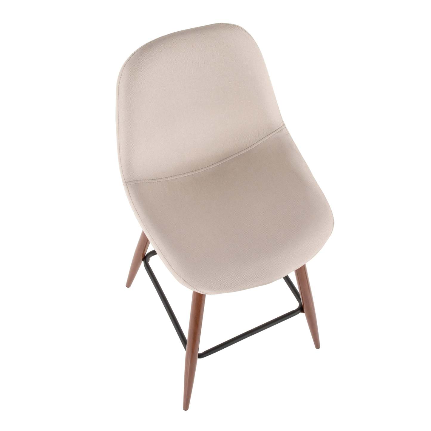 LumiSource Pebble Beige Fabric Mid-Century Modern Counter-Height Stool - Set of 2|Tabouret moderne du milieu du 20e siècle Pebble de hauteur comptoir en tissu beige - ensemble de 2