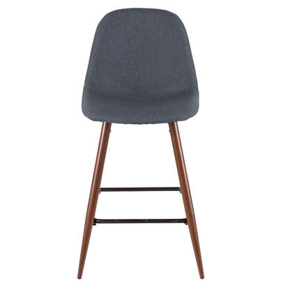LumiSource Pebble Blue Fabric Mid-Century Modern Counter-Height Stool - Set of 2|Tabouret moderne du milieu du 20e siècle Pebble de hauteur comptoir en tissu bleu - ensemble de 2