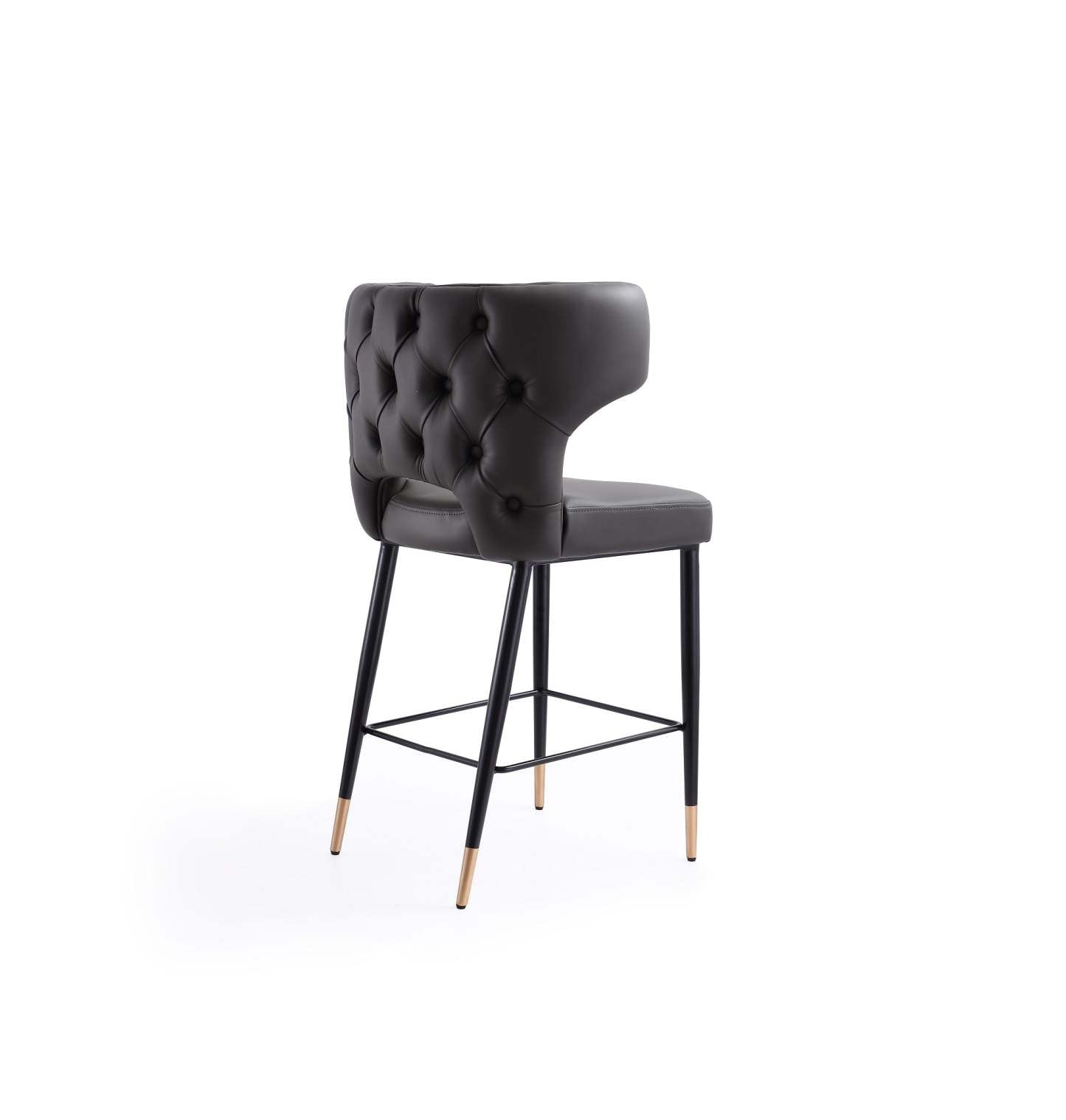Manhattan Comfort Holguin 37 Counter Height Barstool with Tufted Back Buttons - Gris|Tabouret bar Holguin de Manhattan Comfort de hauteur comptoir de 37 po avec dossier capitonné - gris