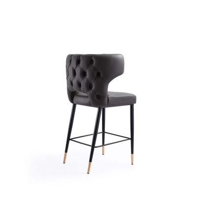 Manhattan Comfort Holguin 37 Counter Height Barstool with Tufted Back Buttons - Gris|Tabouret bar Holguin de Manhattan Comfort de hauteur comptoir de 37 po avec dossier capitonné - gris