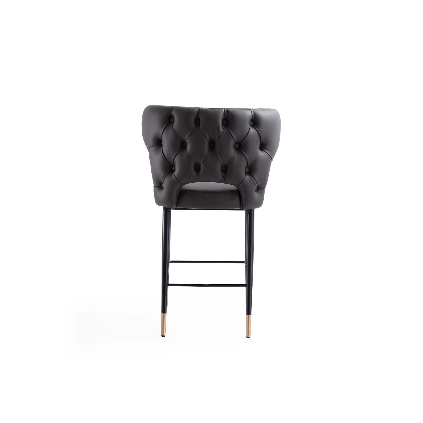 Manhattan Comfort Holguin 37 Counter Height Barstool with Tufted Back Buttons - Gris|Tabouret bar Holguin de Manhattan Comfort de hauteur comptoir de 37 po avec dossier capitonné - gris