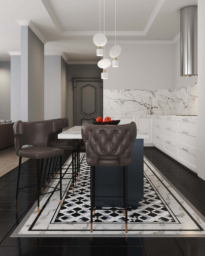 Manhattan Comfort Holguin 37 Counter Height Barstool with Tufted Back Buttons - Gris|Tabouret bar Holguin de Manhattan Comfort de hauteur comptoir de 37 po avec dossier capitonné - gris