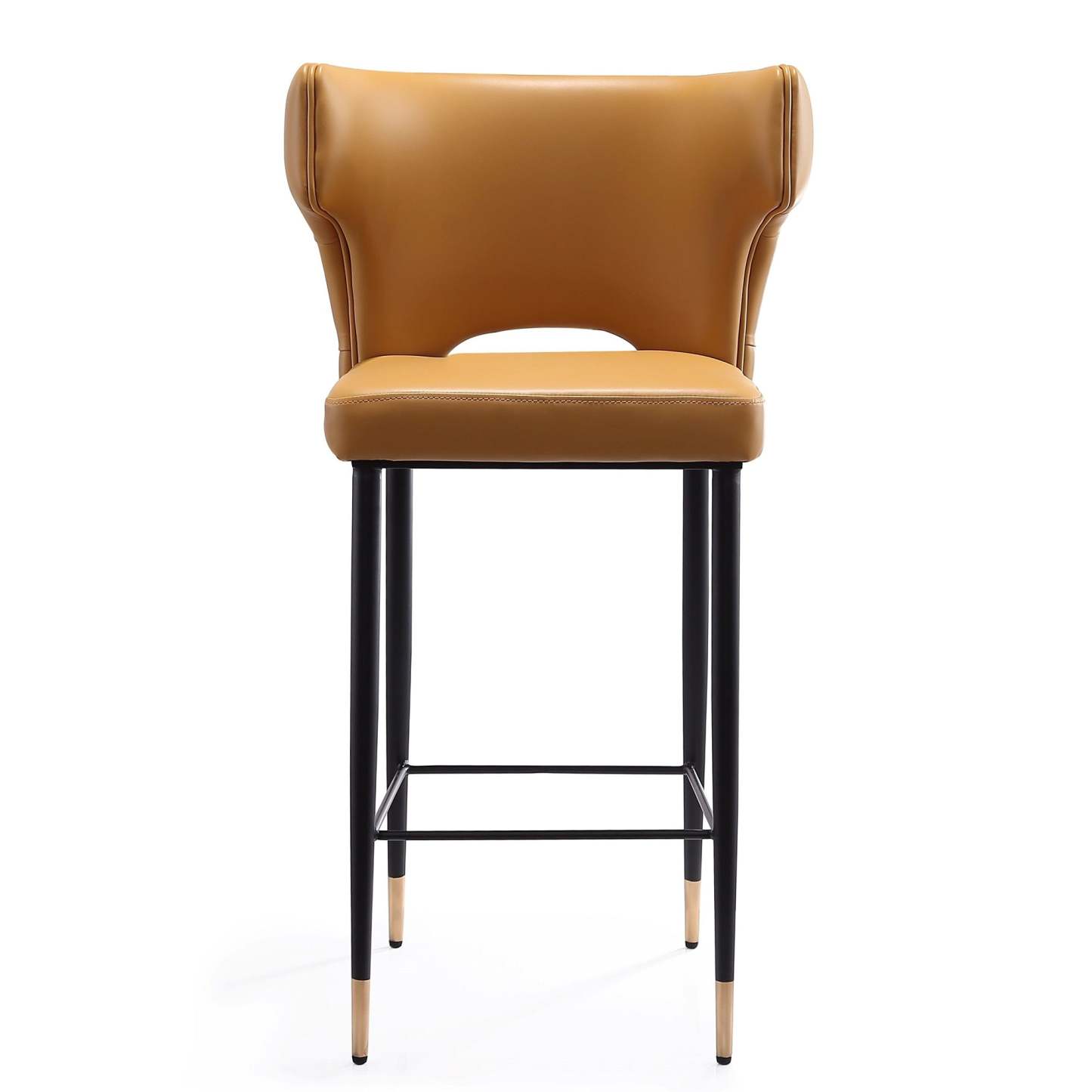 Manhattan Comfort Holguin 37 Counter Height Barstool with Tufted Back Buttons - Saddle|Tabouret bar Holguin de Manhattan Comfort de hauteur comptoir de 37 po avec dossier capitonné - brun clair