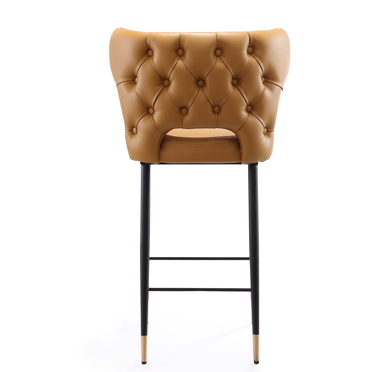 Manhattan Comfort Holguin 37 Counter Height Barstool with Tufted Back Buttons - Saddle|Tabouret bar Holguin de Manhattan Comfort de hauteur comptoir de 37 po avec dossier capitonné - brun clair