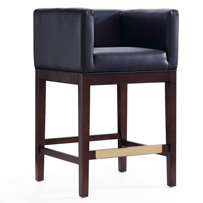 Manhattan Comfort Kingsley 34 Beech Wood Counter Height Barstool - Black &amp; Dark Walnut|Tabouret bar Kingsley de Manhattan Comfort de hauteur comptoir de 34 po en hêtre - noir et noyer foncé