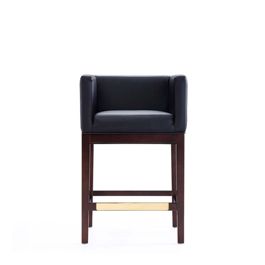 Manhattan Comfort Kingsley 34 Beech Wood Counter Height Barstool - Black &amp; Dark Walnut|Tabouret bar Kingsley de Manhattan Comfort de hauteur comptoir de 34 po en hêtre - noir et noyer foncé