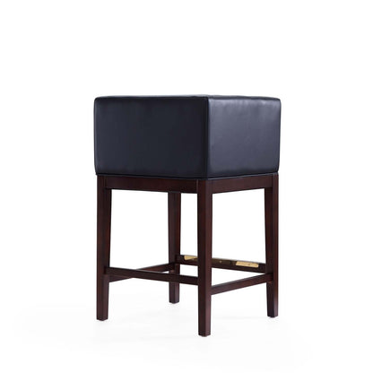 Manhattan Comfort Kingsley 34 Beech Wood Counter Height Barstool - Black &amp; Dark Walnut|Tabouret bar Kingsley de Manhattan Comfort de hauteur comptoir de 34 po en hêtre - noir et noyer foncé