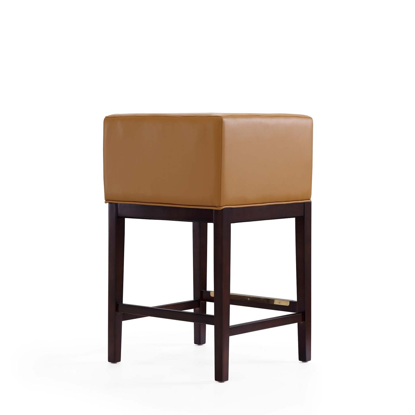 Tabouret de bar Kingsley de Manhattan Comfort de hauteur comptoir de 34 po en hêtre - chameau et noyer foncé