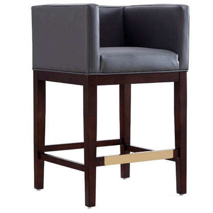Manhattan Comfort Kingsley 34 Beech Wood Counter Height Barstool - Grey &amp; Dark Walnut|Tabouret bar Kingsley de Manhattan Comfort de hauteur comptoir de 34 po en hêtre - gris et noyer foncé