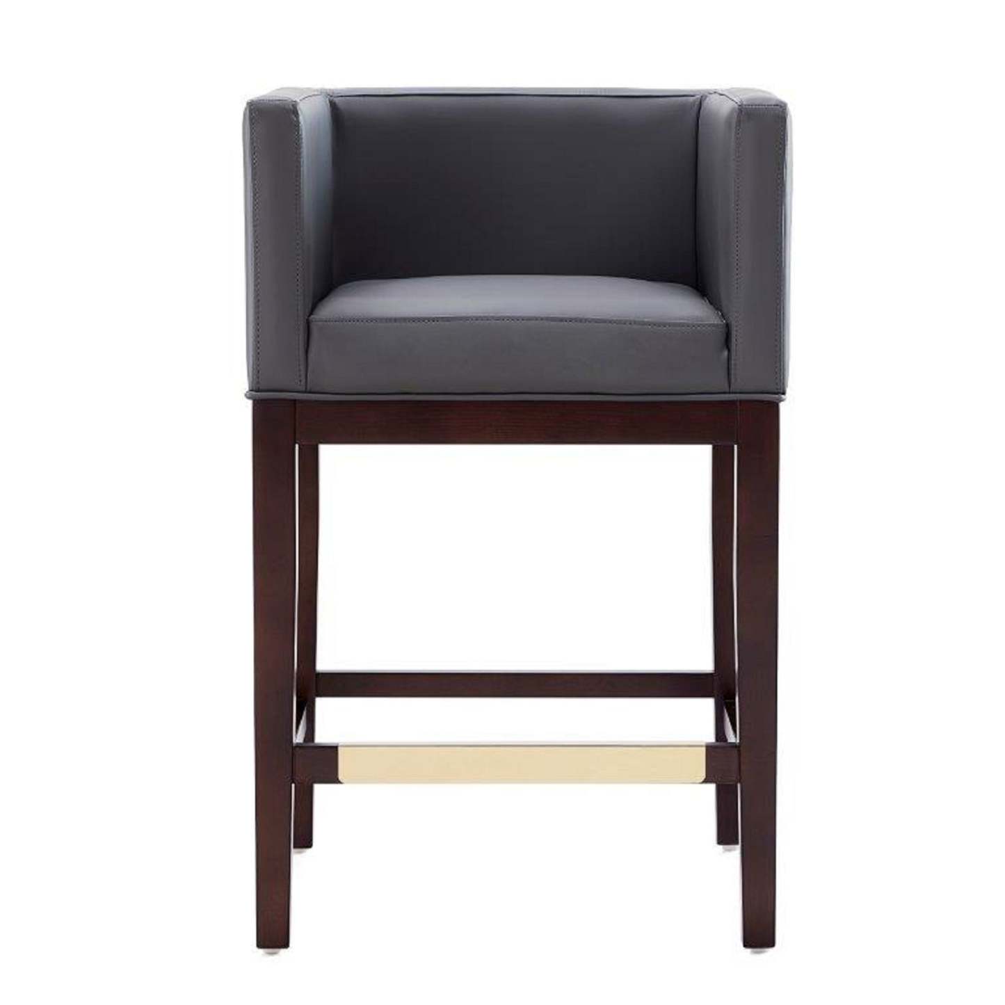 Manhattan Comfort Kingsley 34 Beech Wood Counter Height Barstool - Grey &amp; Dark Walnut|Tabouret bar Kingsley de Manhattan Comfort de hauteur comptoir de 34 po en hêtre - gris et noyer foncé