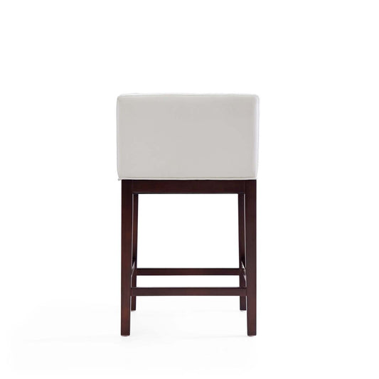 Manhattan Comfort Kingsley 34 Beech Wood Counter Height Barstool - Ivory &amp; Dark Walnut|Tabouret bar Kingsley de Manhattan Comfort de hauteur comptoir de 34 po en hêtre - ivoire et noyer foncé