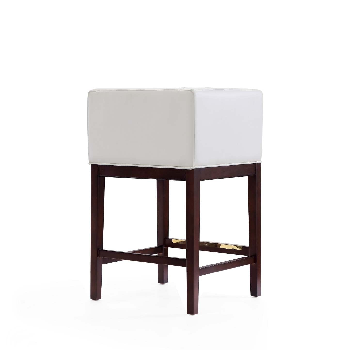 Manhattan Comfort Kingsley 34 Beech Wood Counter Height Barstool - Ivory &amp; Dark Walnut|Tabouret bar Kingsley de Manhattan Comfort de hauteur comptoir de 34 po en hêtre - ivoire et noyer foncé
