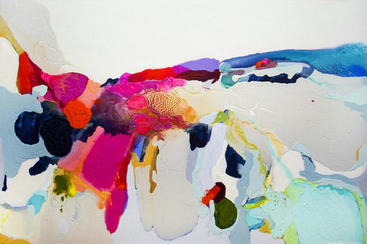 Œuvre d'art murale géante « Reach In Out » 72 x 48