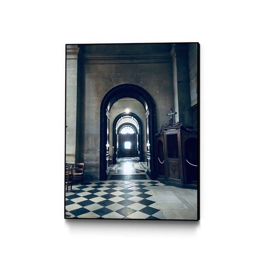 Confessional Canvas Framed Black 18x24 Wall Art|Œuvre d'art murale encadrée noire et mate « Confessional » 18 x 24