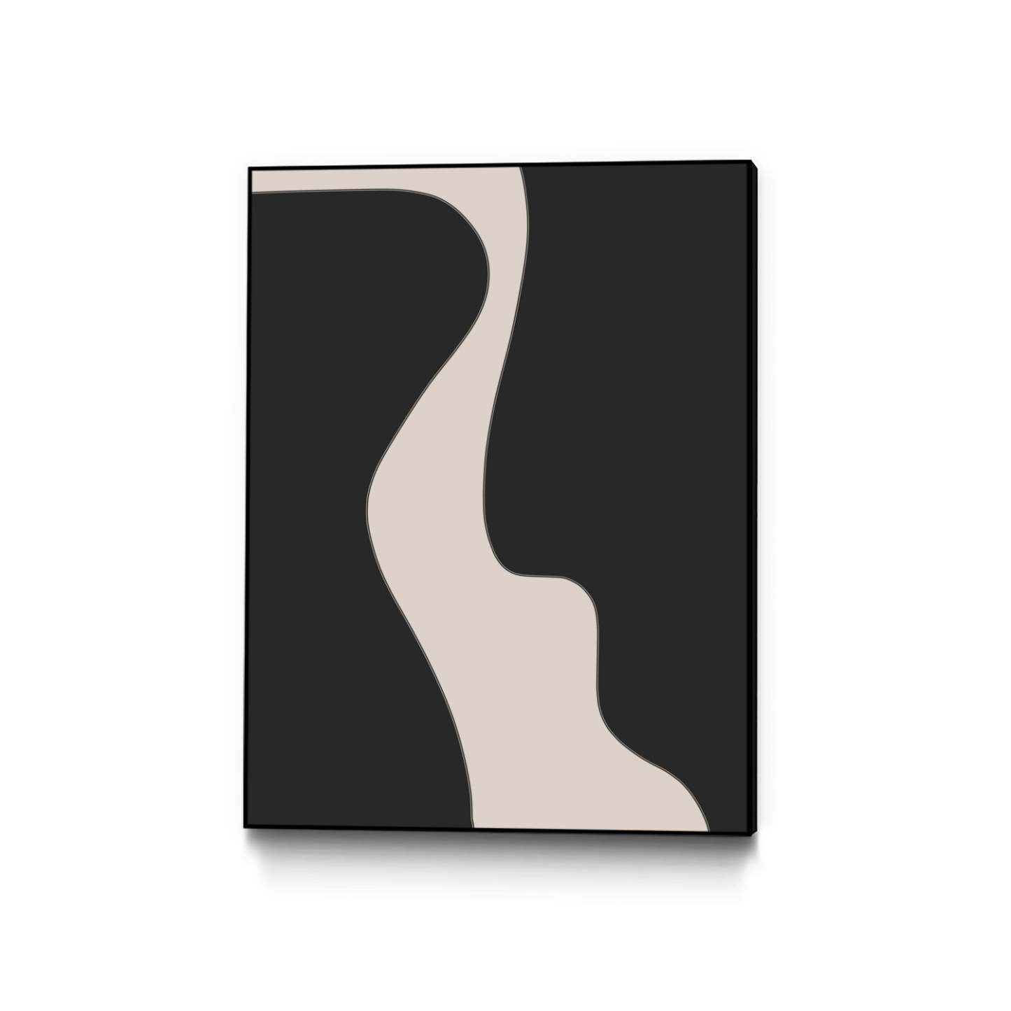 Black Shapes Canvas Framed Black 30x40 Wall Art|Œuvre d'art murale sur toile encadrée noire « Black Shapes » 30 x 40