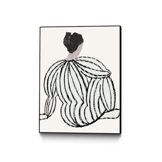 Œuvre d'art murale sur toile encadrée noire « Grey Reflection » 24 x 32