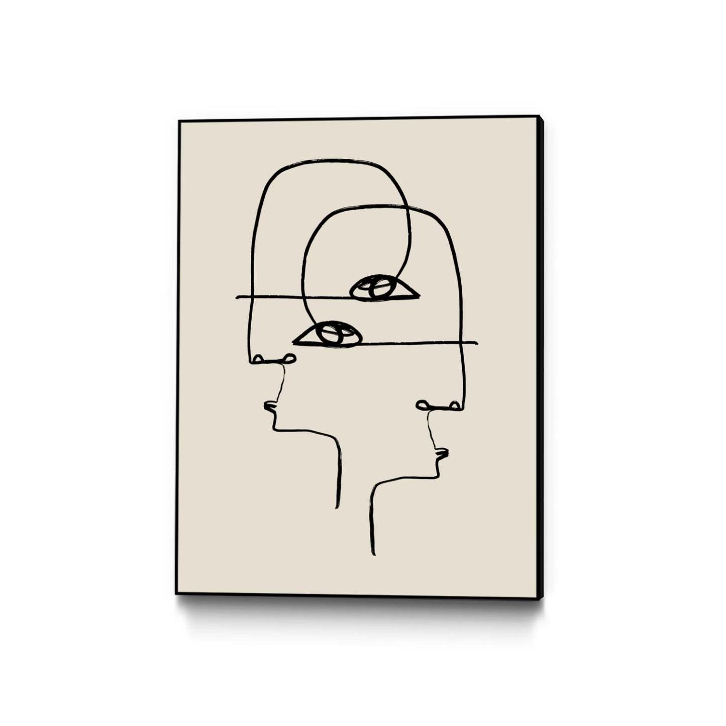 Faces Canvas Framed Black 24x32 Wall Art|Œuvre d’art murale encadrée noire et mate « Faces » 24 x 32