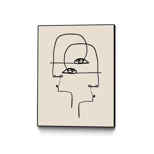 Faces Canvas Framed Black 24x32 Wall Art|Œuvre d’art murale encadrée noire et mate « Faces » 24 x 32