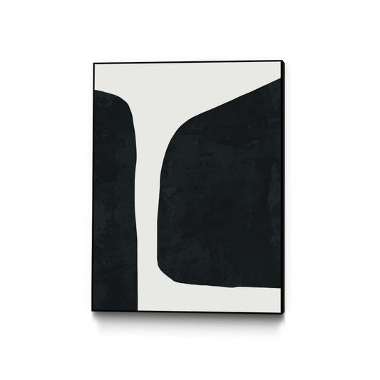 Œuvre d'art murale sur toile encadrée noire « Black Abstract » 24 x 32