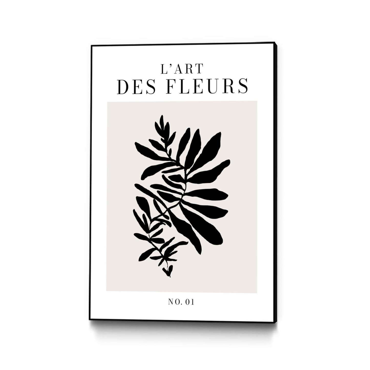 L'art Des Fleurs Canvas Framed Black 24x36 Wall Art|Œuvre d'art murale sur toile encadrée noire « L'art Des Fleurs » 24 x 36