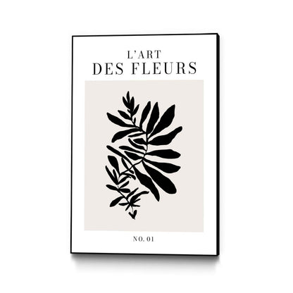 L'art Des Fleurs Canvas Framed Black 24x36 Wall Art|Œuvre d'art murale sur toile encadrée noire « L'art Des Fleurs » 24 x 36