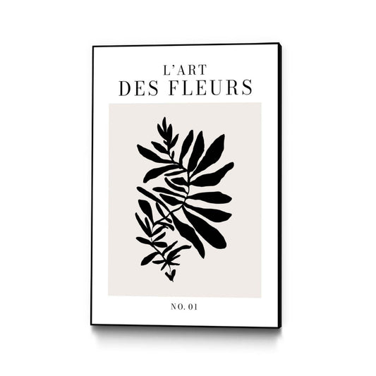 L'art Des Fleurs Canvas Framed Black 24x36 Wall Art|Œuvre d'art murale sur toile encadrée noire « L'art Des Fleurs » 24 x 36