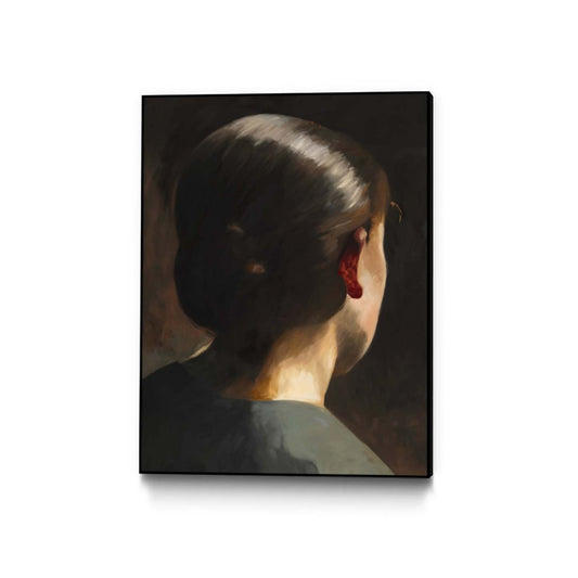 Œuvre d’art murale sur toile encadrée noire « Ines » 24 x 32