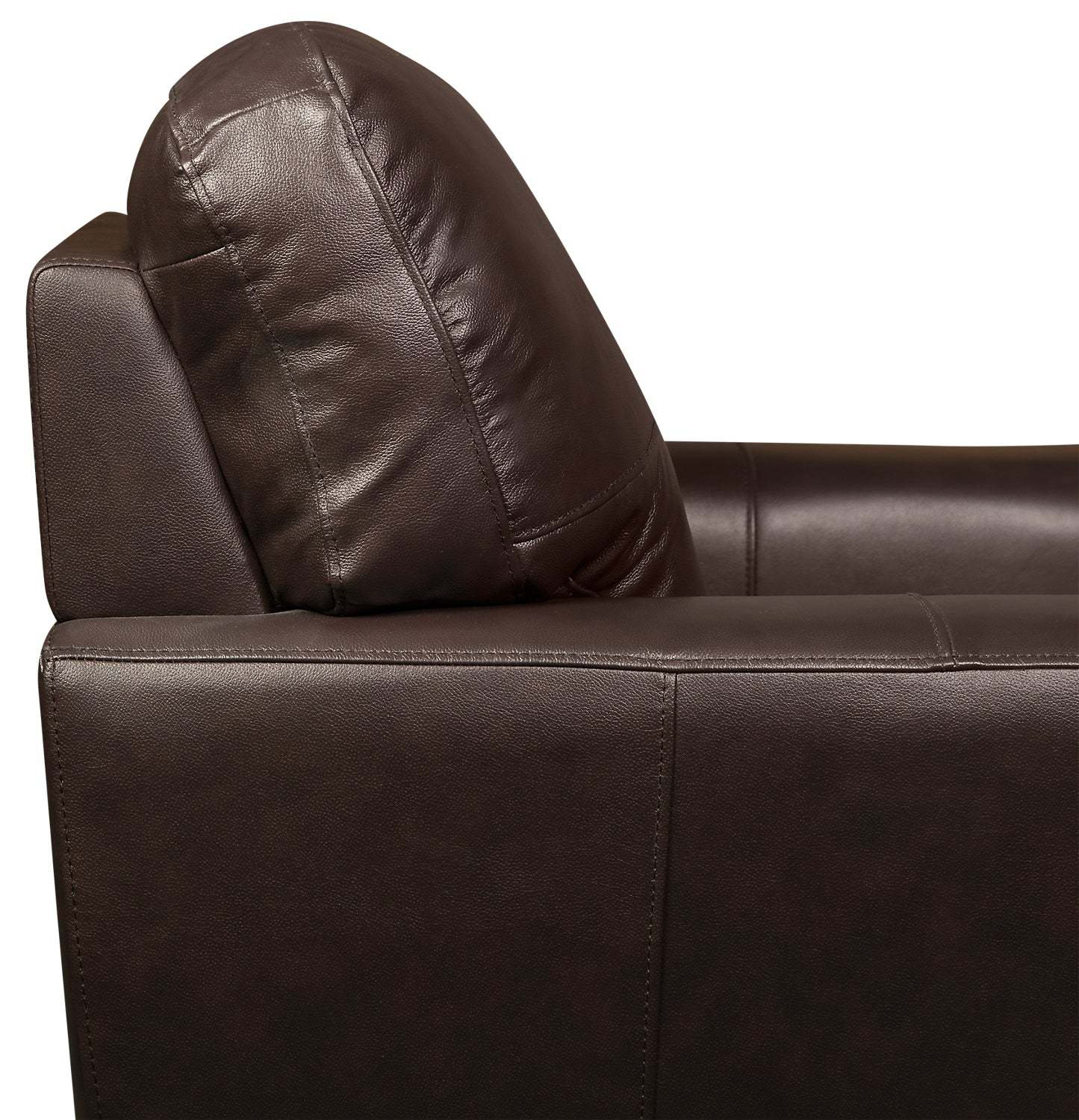 Curt 85 Sofa en cuir véritable avec capitonnage à boutons - Brun