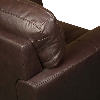 Curt 41 Fauteuil en cuir véritable avec capitonnage à boutons - brun