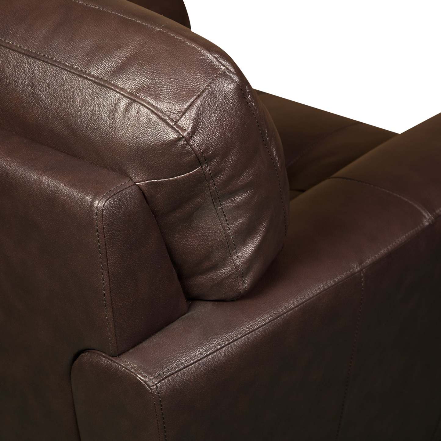 Curt 85 Sofa en cuir véritable avec capitonnage à boutons - Brun