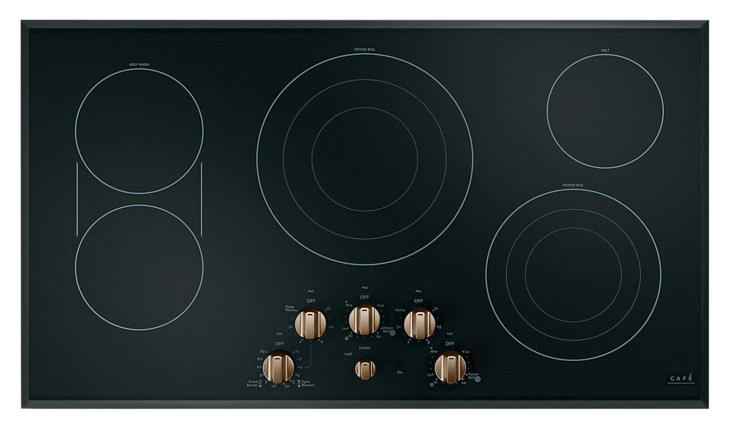 Café 5 pièces Electric Cooktop Brushed Bronze Knobs - CXCE1HKPMBZ|Boutons bronze brossé pour surface de cuisson électrique 5 pièces Café - CXCE1HKPMBZ|CXCE1HBZ