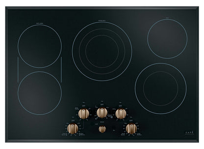 Café 5 pièces Electric Cooktop Brushed Bronze Knobs - CXCE1HKPMBZ|Boutons bronze brossé pour surface de cuisson électrique 5 pièces Café - CXCE1HKPMBZ|CXCE1HBZ