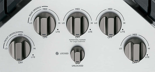 Café 5 pièces table de cuisson au gaz brossé boutons noirs - CXCG1K0PMBT|Boutons noir brossé pour surface de cuisson à gaz 5 pièces Café - CXCG1K0PMBT|CXCG1KBT