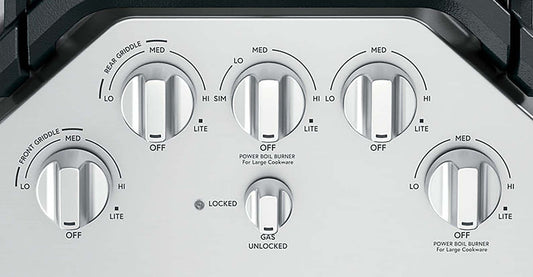 Boutons en acier inoxydable brossé pour table de cuisson à gaz Café 5 pièces - CXCG1K0PMSS|Boutons en acier inoxydable brossé pour surface de cuisson à gaz 5 pièces Café - CXCG1K0PMSS|CXCG1KSS