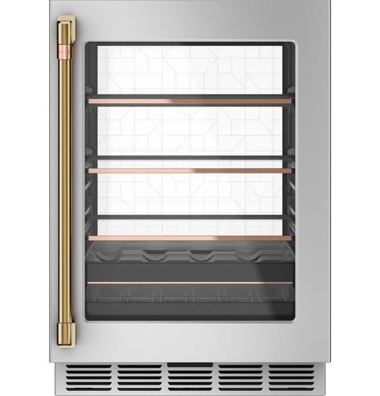 Café Brushed Brass Wine/Beverage Center Handle Kit - CXQW1H1PPCG|Trousse de poignée Café en laiton brossé pour refroidisseur à vin et à boissons - CXQW1H1PPCG