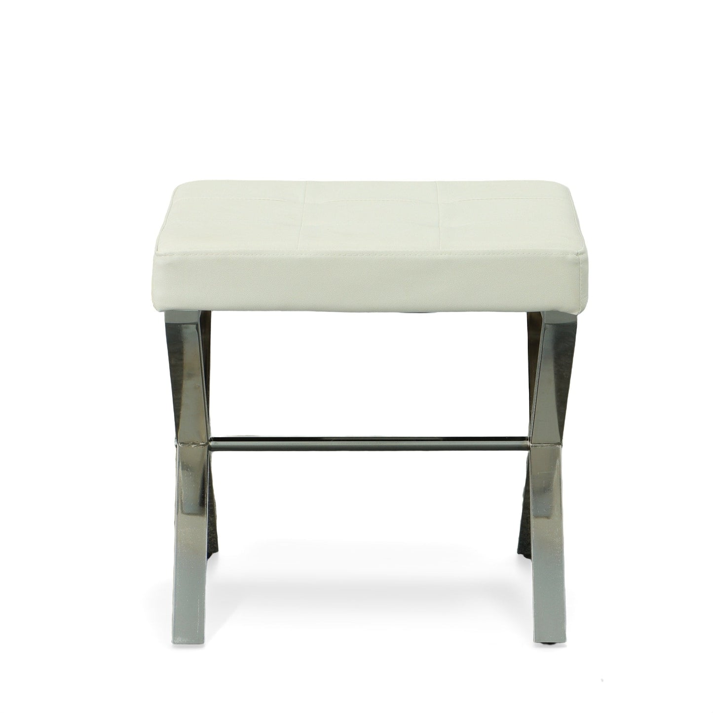 Banc de coiffeuse Carolina Living Elisabetta - Blanc/Chrome