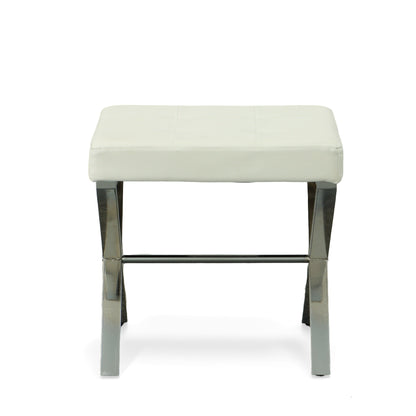 Banc de coiffeuse Carolina Living Elisabetta - Blanc/Chrome
