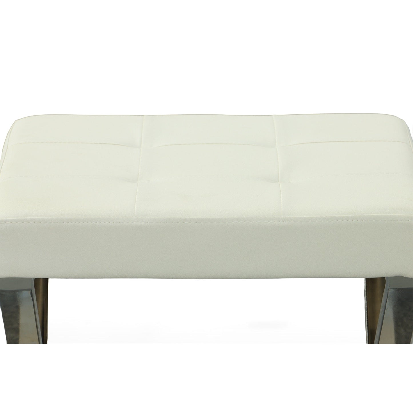 Banc de coiffeuse Carolina Living Elisabetta - Blanc/Chrome