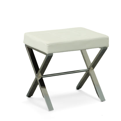 Banc de coiffeuse Carolina Living Elisabetta - Blanc/Chrome