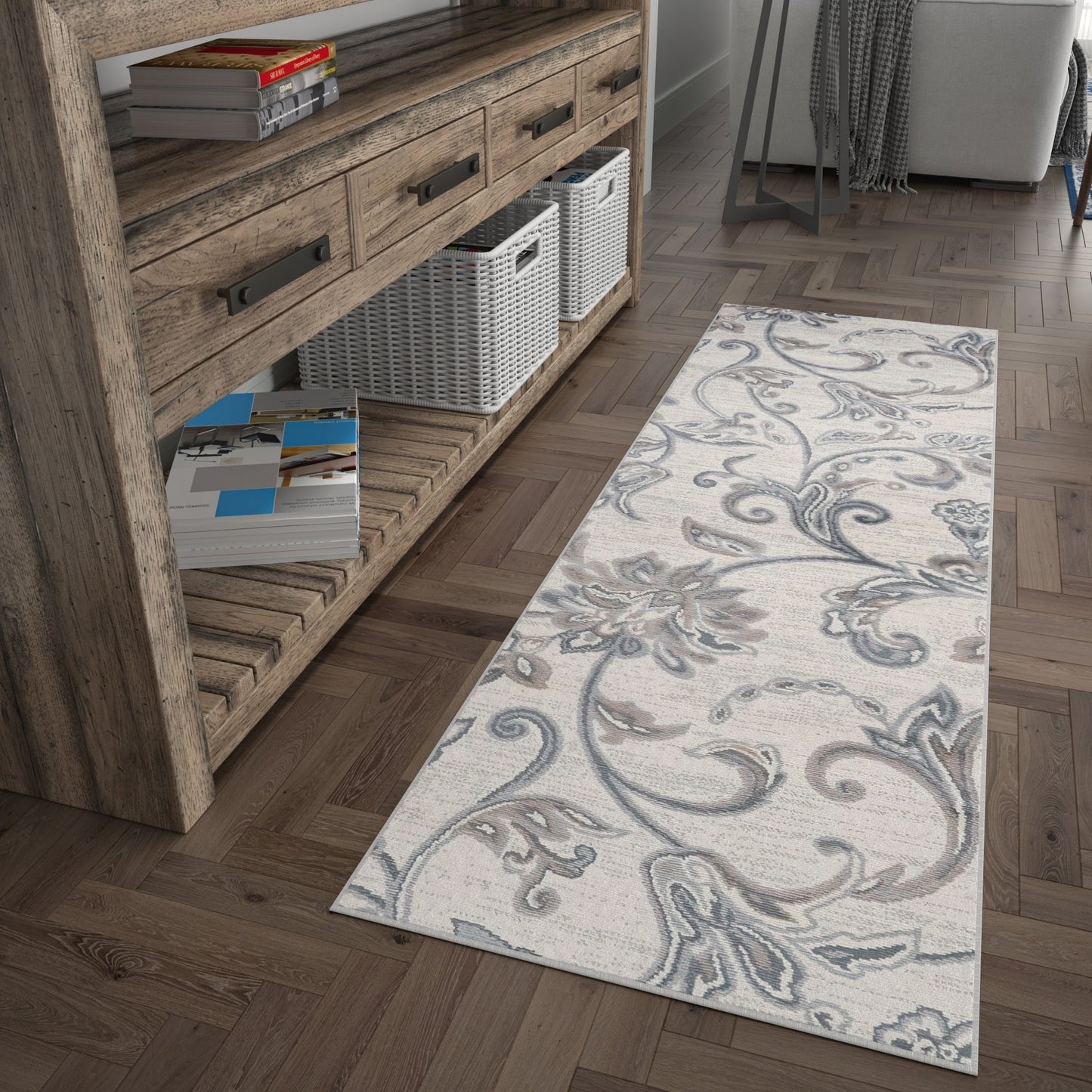 Tapis d'intérieur Carrington à motifs floraux et botaniques de transition