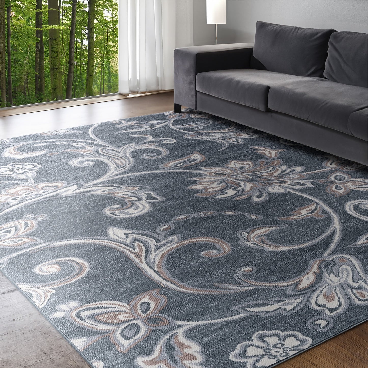 Tapis d'intérieur Carrington à motifs floraux et botaniques de transition
