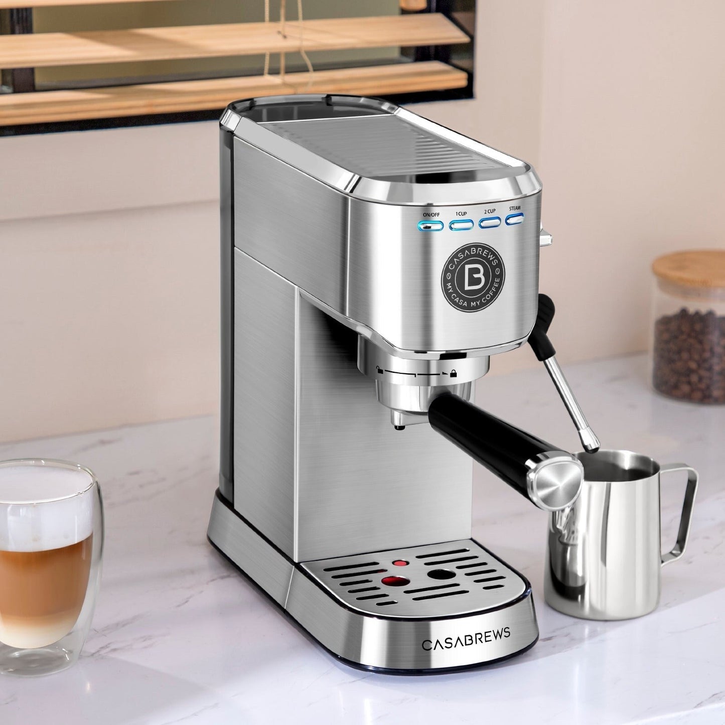 Machine à expresso CASABREWS CM5418 Basic 20 bars avec mousseur à lait pour la maison