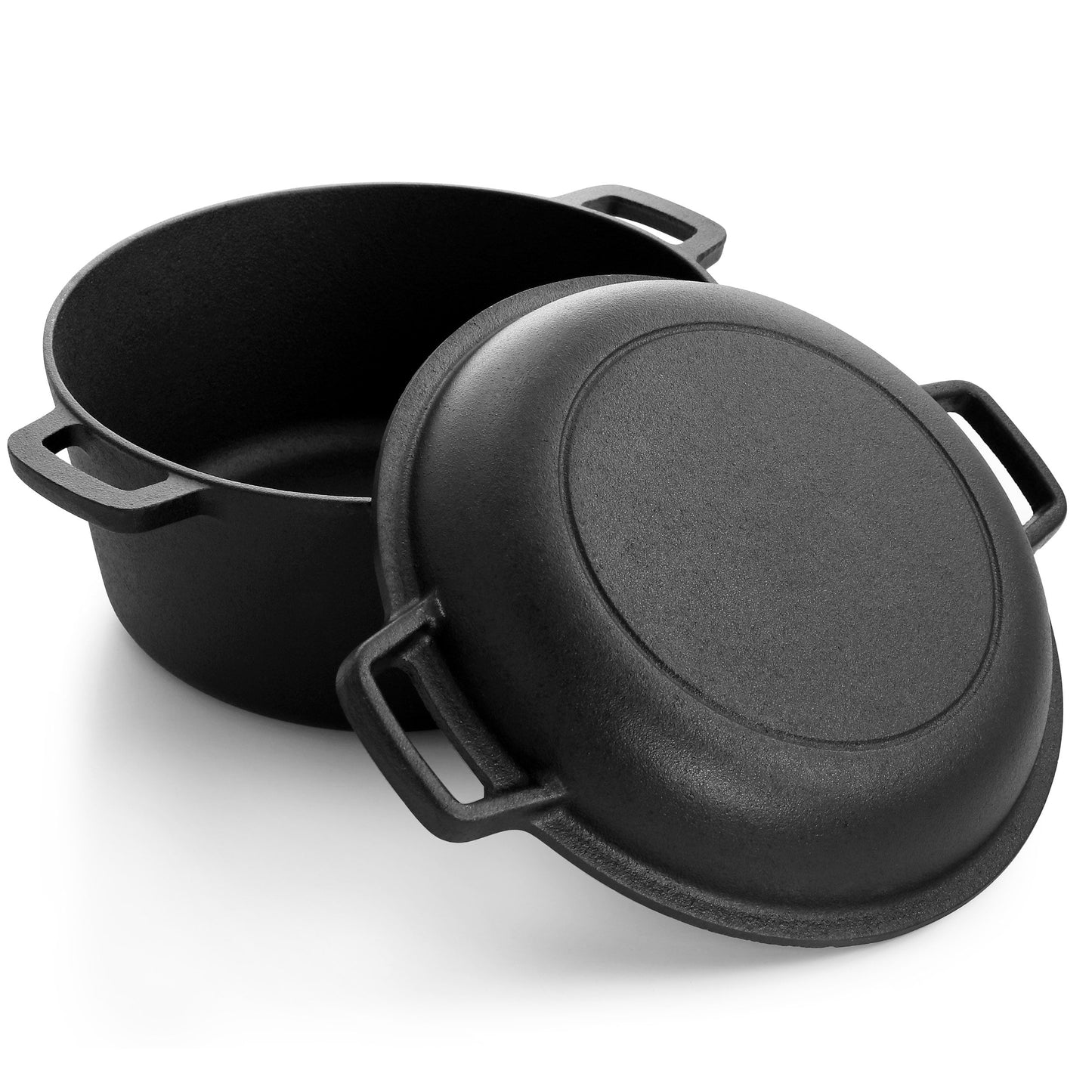 Ensemble de 12 pièces comprenant une poêle en fonte pré-culottée et ses accessoires