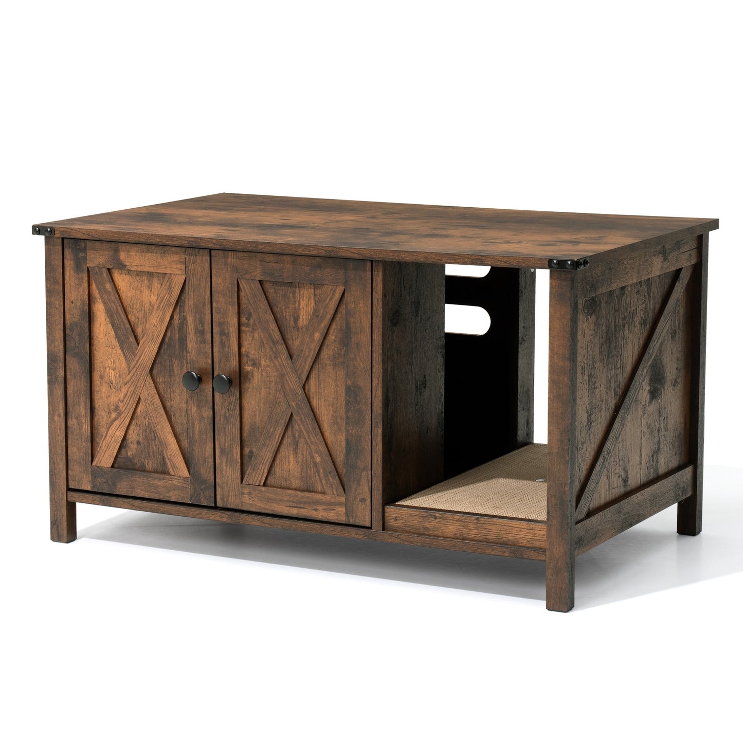 Enclos pour bac à litière pour chat, meuble de salle de bain pour chat en bois dissimulé avec griffoir