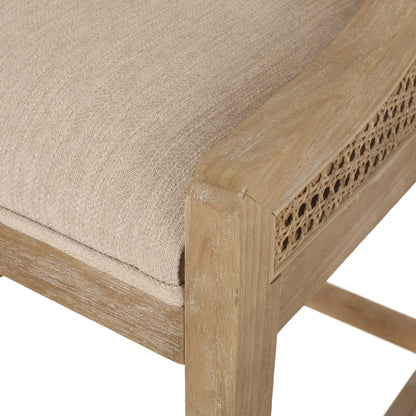Tabourets de comptoir Christopher Knight Home Cataldo en tissu, bois et rotin, 65 cm (ensemble de 2)