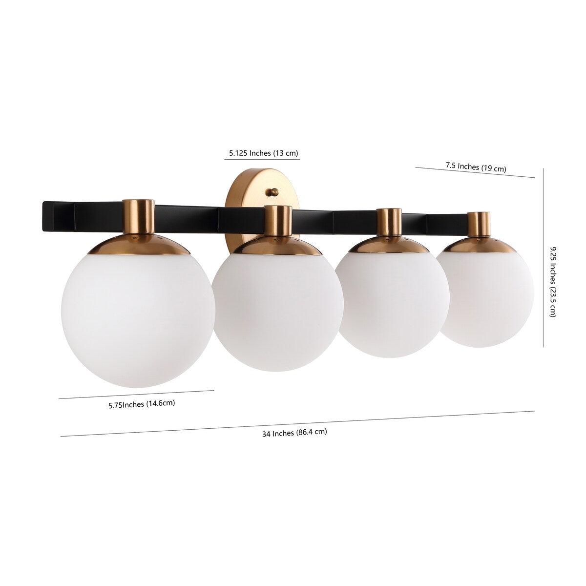 Meuble-lavabo moderne et contemporain Cecil Globe en métal et verre dépoli avec éclairage LED, par JONATHAN Y