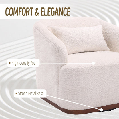 Fauteuil pivotant en chenille, canapé d'appoint confortable à 360 degrés pour salon, chambre et bureau avec coussin amovible