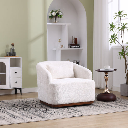 Fauteuil pivotant en chenille, canapé d'appoint confortable à 360 degrés pour salon, chambre et bureau avec coussin amovible