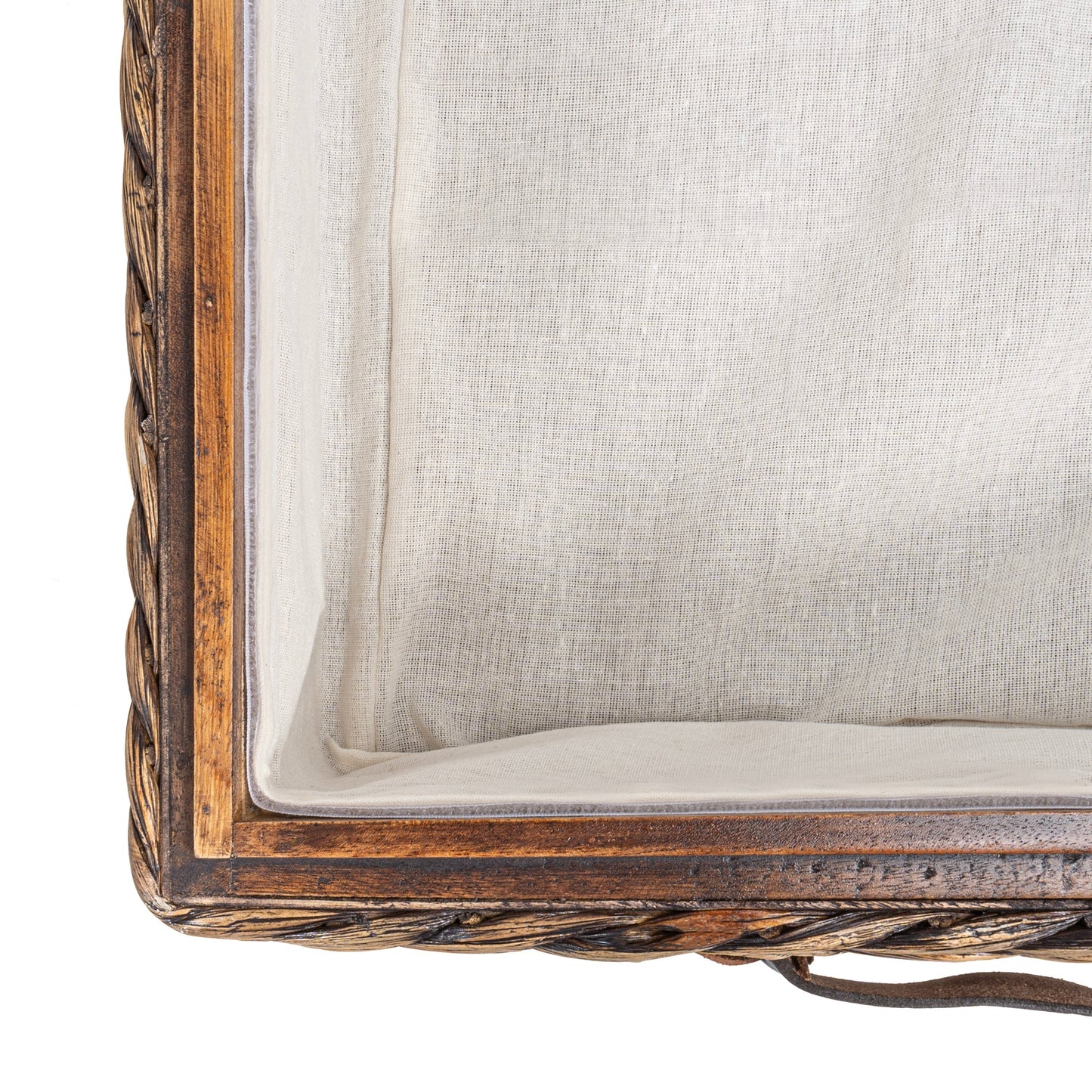 Bac de rangement sous lit en jacinthe/bois avec roulettes et poignées happimess