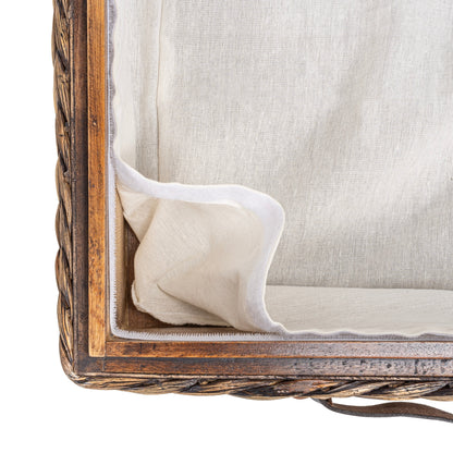 Bac de rangement sous lit en jacinthe/bois avec roulettes et poignées happimess